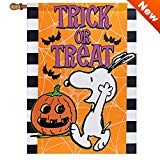 View Peanuts Trick Treat House Flag 28" x 40" Snoopy  - 