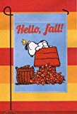 View Peanuts Hello Fall Small Flag with Snoopy on His Doghouse  - 
