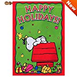 View Peanuts Gang Happy Holidays Christmas Garden Flag 12" X 18" Snoopy - 