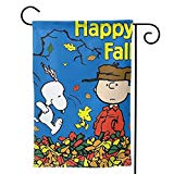 View Garden Flag,Snoopy Happy Full Double Sided Outdoor Flag House Banner for Yard Home Decor 28"x40" Inch  - 