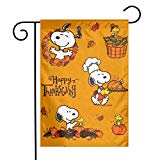 View Snoopy Happy Thanksgiving Garden Flag Perfect Decor for Outdoor Yard Porch Patio Farmhouse Lawn, 12 X 18 Inch - 