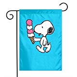 View  Snoopy with Icecream Unique Decorative Outdoor Yard Flags for Your Home 12 X 18 Inches - 