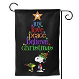View Snoopy Christmas Tree Double Sided Outdoor Flag House Banner for Yard Home Decor 28"x40"  - 