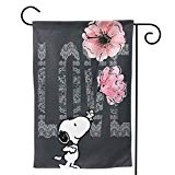 View  Love Snoopy with Flower Unique Decorative Double Sided Outdoor Yard Flags for Your Home  - 