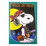 View Peanuts Pirate Trick Or Treat Snoopy Decorative House Flag Indoor/Outdoor 28" x 44" - 