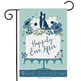 View Happily Ever After Wedding Garden Flag Marriage Bride & Groom 12.5" x 18" - 