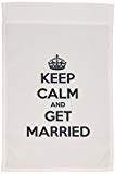 View Keep Calm and Get Married Black and White Wedding Bride Garden Flag, 12 by 18-Inch - 