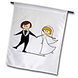 View  Dancing Bride and Groom Cartoon Garden Flag, 12 by 18-Inch - 