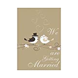 View Wedding Birds Bride and Groom Polyester Garden Flag Outdoor Banner 28 x 40 - 