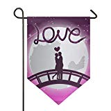 View Love Night Star Wedding Large House Flag Double Sided Home Yard Decorative Garden Banner 28 x 40 Inch - 