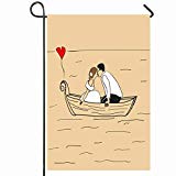 View Love Red Couple Wedding Celebration Groom Bride Kissing Boat Holidays flag 28x40" - 
