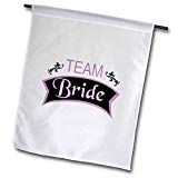 View Team Bride in Pink and Black-Fun Pre-Wedding Girls Night Out-Bridesmaids Bachelorette Party Garden Flag, 12 by 18-Inch - 