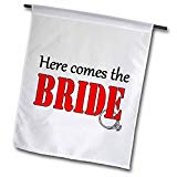 View Here Comes The Bride Red Garden Flag, 18 x 27 - 