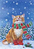 View Kitten Mittens Cute Winter Snow Kitty Cat Scarf Garden Flag - 