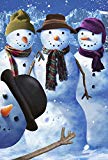 View Snowman Photobomb  Decorative Funny Winter Snow Family Photo House Flag - 