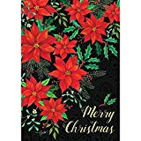 View Christmas Poinsettia - Merry Christmas - GARDEN Size, 12 Inch X 18 Inch, Decorative Double Sided Flag Printed in USA - Copyright and Licensed, Trademarked by Custom Décor Inc. - 
