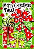 View Christmas Gifts - Merry Christmas Y'all - 12 x 18 Garden Size Decorative Flag Licensed, Copyrighted, Trademarked ,Made in the USA by Custom Decor Inc. - 