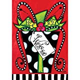 View " Christmas Gift " - Double Sided, Standard Size, 28 Inch X 40 Inch Decorative Flag - 