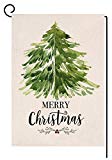 View BLKWHT Merry Christmas Green Tree Small Garden Flag Vertical Double Sided Farmhouse Burlap Yard Outdoor Decor 12.5 x 18 Inches - 