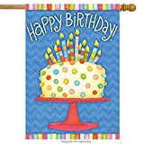 View Briarwood Lane Happy Birthday House Flag Cake Candles 28" x 40" - 