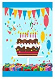 View Myroh Happy Birthday Garden Flag Banner for Outdoor Decor, Premium Quality Colorful Hats Candles Cake Balloons Gifts, 12 x 18 - 
