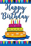 View Happy Birthday Cake and Candles Decorative Garden Flag, Double Sided, 12" x 18" - 