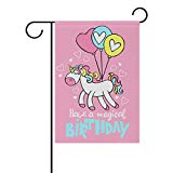 View Hokkien Have Magical Birthday Garden Flag Banner 12 x 18 Inch Decorative Garden Flag for Outdoor Lawn and Garden Home Décor Double-Sided - 