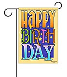 View Stonehouse Collection Happy Birthday Garden Flag - 12.5" x 18" - Double Sided Flag - Birthday Flag for Indoors or Outdoors - 