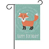 View Happy Birthday Fox Double Sided Polyester Garden Flags Flag Banner 12x18 Inches Welcome Yard Flag Holiday Outdoor Indoor Flag - 