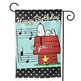 View IWBO Snoopy Birthday Flag Double-Sided Printing is Mainly Used for Courtyards, Gardens Decorative Holiday Home 12.5"x18" - 