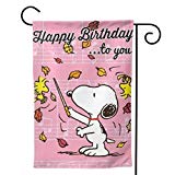 View IWBO Snoopy Happy Birthday Flag Double-Sided Printing is Mainly Used for Courtyards, Gardens Decorative Holiday Home 28"x40" - 