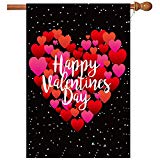 View BOUTIQUE_GOODS Valentine's Day Flag,28x40 Inch Valentine's Heart Garden Flag with Two Grommets Double Sided Printing 2 Layer Burlap Valentine Flags for Your Valentine's Day Decoration - 