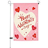 View KUUQA Happy Valentine's Day Garden Flag for Garden Decorations Valentine's Party Supplies 12 X 18 Inches - 