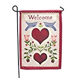 View LAYOER Home Garden Flag 13 x 18 Inch House Double Sided Doves& Heart Love Welcome 12 x 18 Inch - 