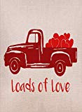 View Dyrenson Loads of Love Small Garden Flag Valentine's Day Double Sided Home Decorative Welcome Red Truck, Funny Quote House Burlap Yard Decoration, Seasonal Outdoor Décor Flag 12.5 x 18 Spring Summer - 
