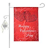View Konsait Happy Valentine’s Day Red Heart House Flag Valentines Garden Flag for Valentine’s Day Decoration Home Outdoor Yard Flag Double Sided, Polyester, Durable, Weather Resistant, 12 x 18 Inch - 