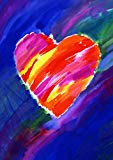 View Toland Home Garden Heart In Blue 28 x 40 Inch Decorative Colorful Watercolor Valentine House Flag - 