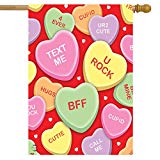 View Briarwood Lane Candy Hearts Valentine's Day House Flag Love Phrases 28" x 40" - 