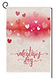 View BLKWHT Valentine's Day Garden Flag Vertical Double Sided 12.5 x 18 Inch Red Heart Yard Decor - 