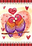 View Morigins Be Mine Love Birds Valentine's Day Double Sided House Flag 28"x40" - 