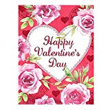 View ALAZA Happy Valentine's Day Love Heart Rose Flowers Double Sided Garden Yard Flag 12" x 18", Be Mine Kiss Me XOXO Valentine Decorative Garden Flag Banner for Outdoor Home Decor Party - 
