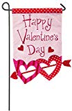 View Evergreen Valentine's Day Glitter Arrow Applique Garden Flag, 12.5 x 18 inches - 