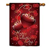 View KafePross Happy Valentine's Day Love Heart House Flag 28"x40" - 