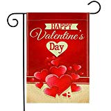 View KissDate Double Sided Happy Valentine's Day Garden Flag, Perfect for Indoor Outdoor Garden Yard Decoration (12" x 18") - 