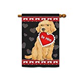 View KafePross a Lovely Dog Bite Heart Valentines Day Decorative House Flag Be Mine Banner 28"x40" - 