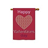 View KafePross Happy Valentine's Day Heart House Flag 28"x40" - 