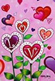 View Toland Home Garden Love Garden 28 x 40 Inch Decorative Colorful Valentine Heart Flower Arrow House Flag - 