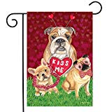 View Briarwood Lane Puppy Love Valentine's Day Garden Flag Dogs Kiss Me 12.5" x 18" - 