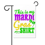 View XIXI This is My Mardi Gras Shirt Double Sided Polyester Garden Flag 12 X 18 Inches, Winter Holiday Decorative Flag for Party Yard Home Decor - 