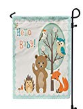 View Soopat Woodland Seasonal Flag, Baby Shower with Cute Woodland Animals Baby ShowerWeatherproof Double Stitched Decorative Flags for Garden Yard 12 L x 18 W Welcome Garden Flag - 